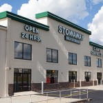 This building was a grocery store before the conversion. A whole new fascia was added to improve the overall look of the self-storage project.