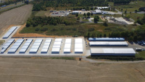 Large storage facility aerial view.
