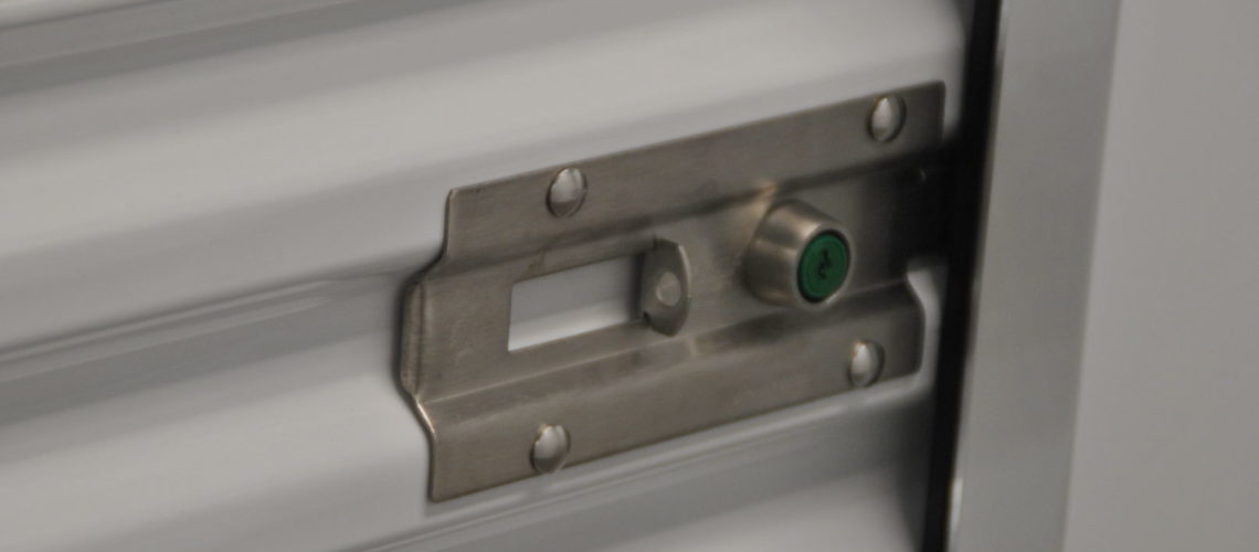 Trachte can provide standard latches or doors punched for latches by others. The developer opted for Chateau 4 bolt latches.