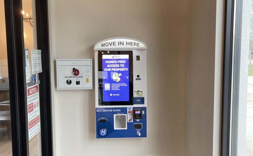 A wall mounted kiosk allows for rentals and payments when the office is closed. The kiosk is located in a heated and cooled breezeway. Trachte recommends this for customer comfort as well as to protect the kiosk hardware.