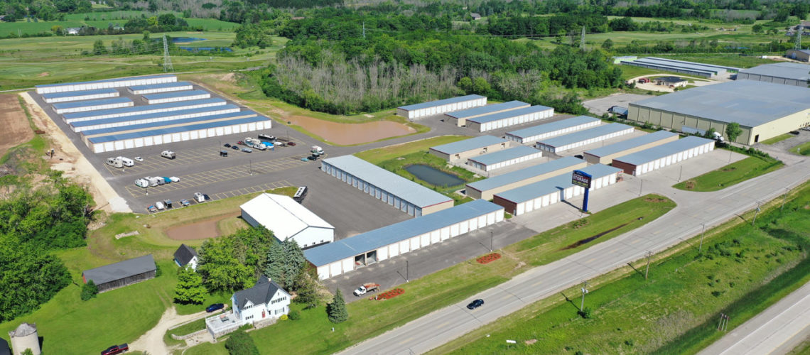 Aerial photo of Meadowlark Storage.