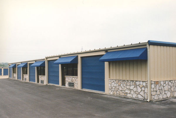 Self storage building with large contractor units including office spaces.